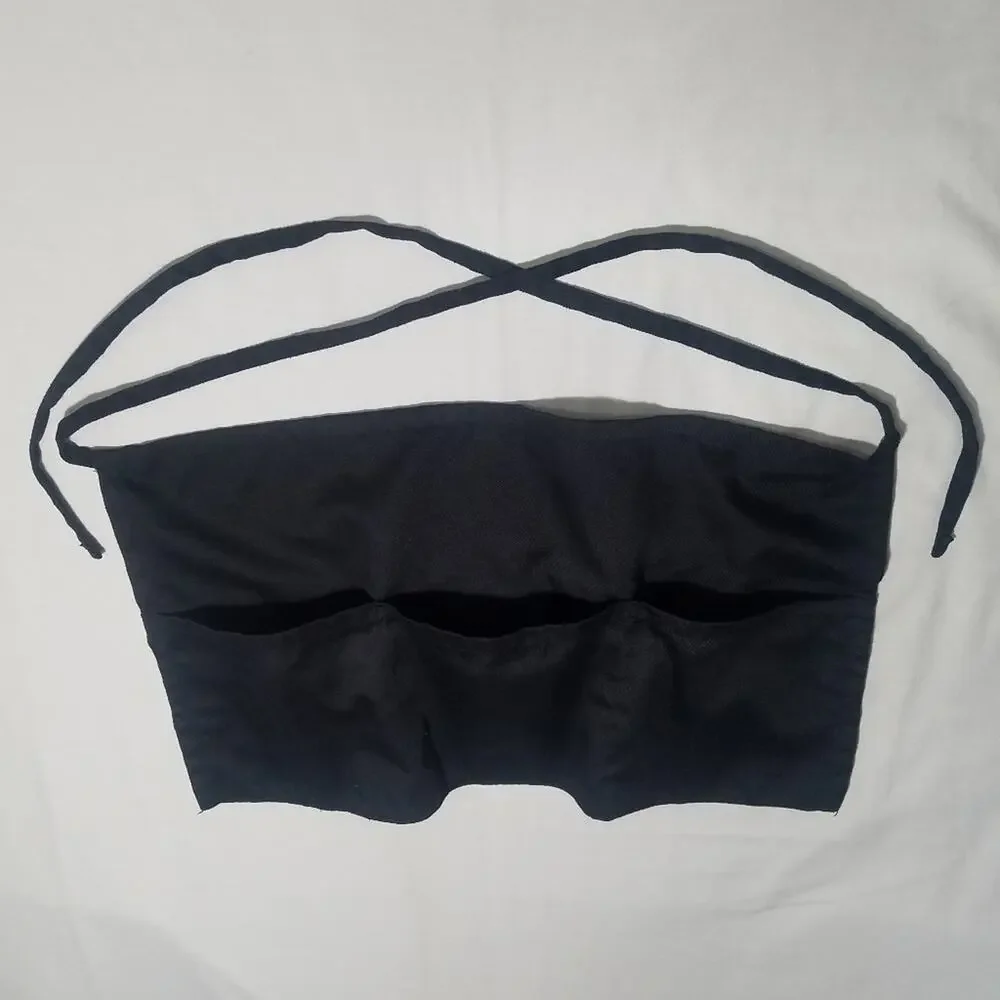 Apron Black Canvas Double Side Ties At Waist Cooking Gardening Painting Crafting